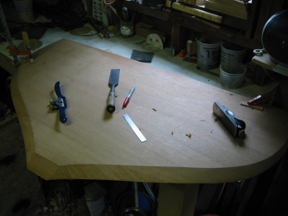 Herreshoff 12 1/2 new transom on bench